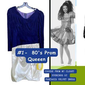 Costume Ideas- 80's Prom Queen- Vintage Velvet & Satin Dress (NEW)